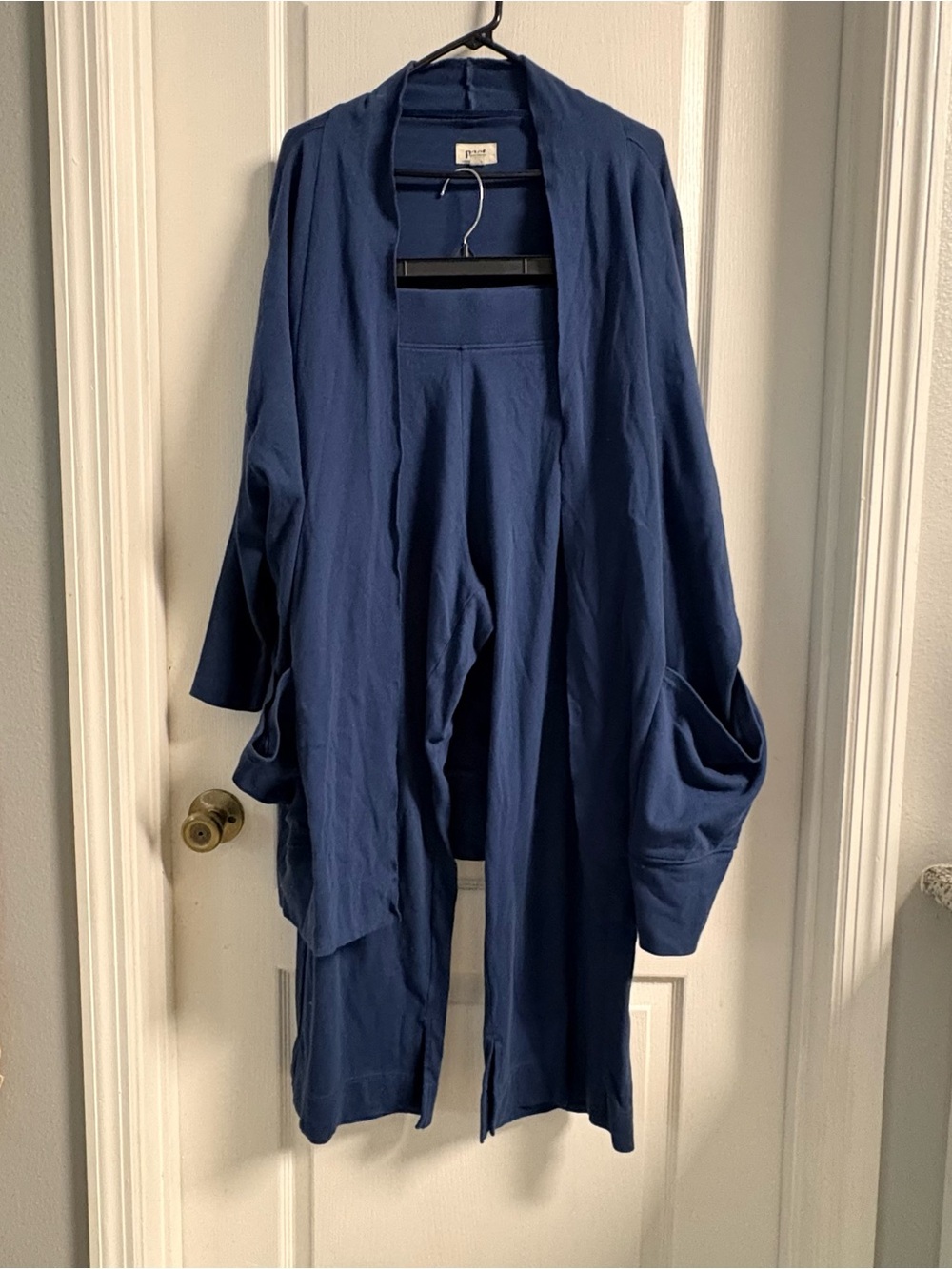 Pact 2 Piece Women's Deep Blue Open-Front Cardigan and Pant Set